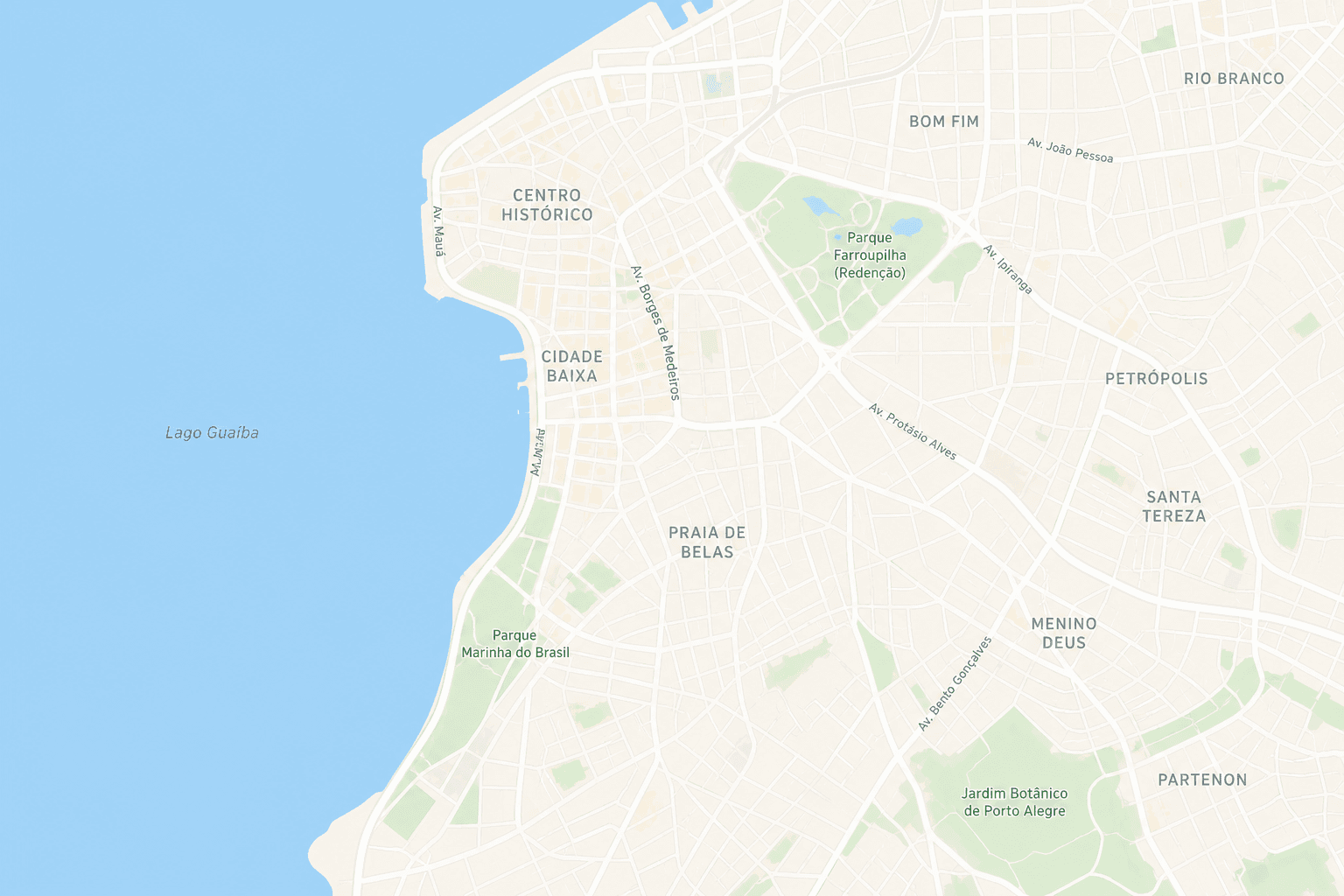 Map of Porto Alegre, Brazil